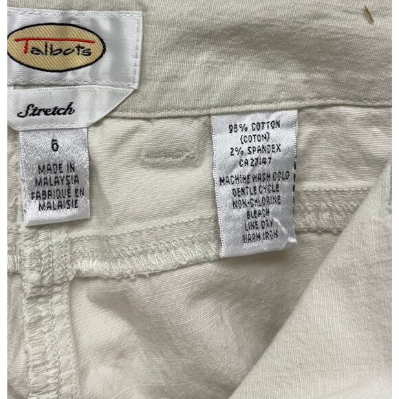VTG Talbots Shorts, Tan Stretch Cotton, Phone Size Pocket, Women's Size 6 - Picture 3 of 6